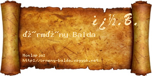 Örmény Balda névjegykártya